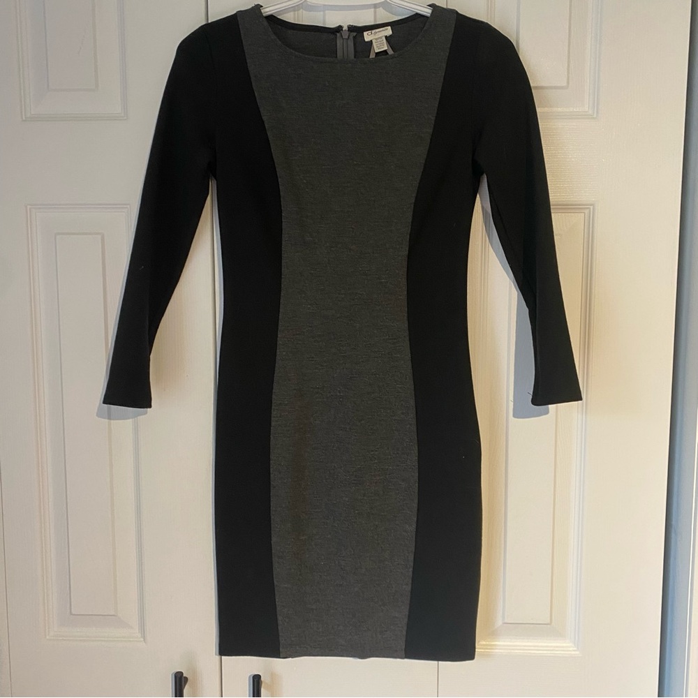 Bodycon black with grey insert dress